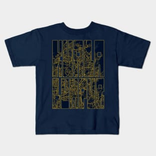 Kuala Lumpur, Malaysia City Map Typography - Gold Art Deco Kids T-Shirt